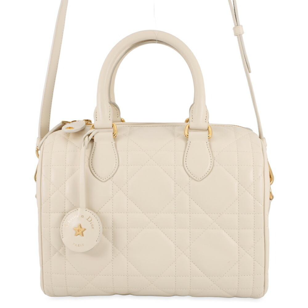 Christian Dior Macro Cannage Groove Calf Leather Handbag